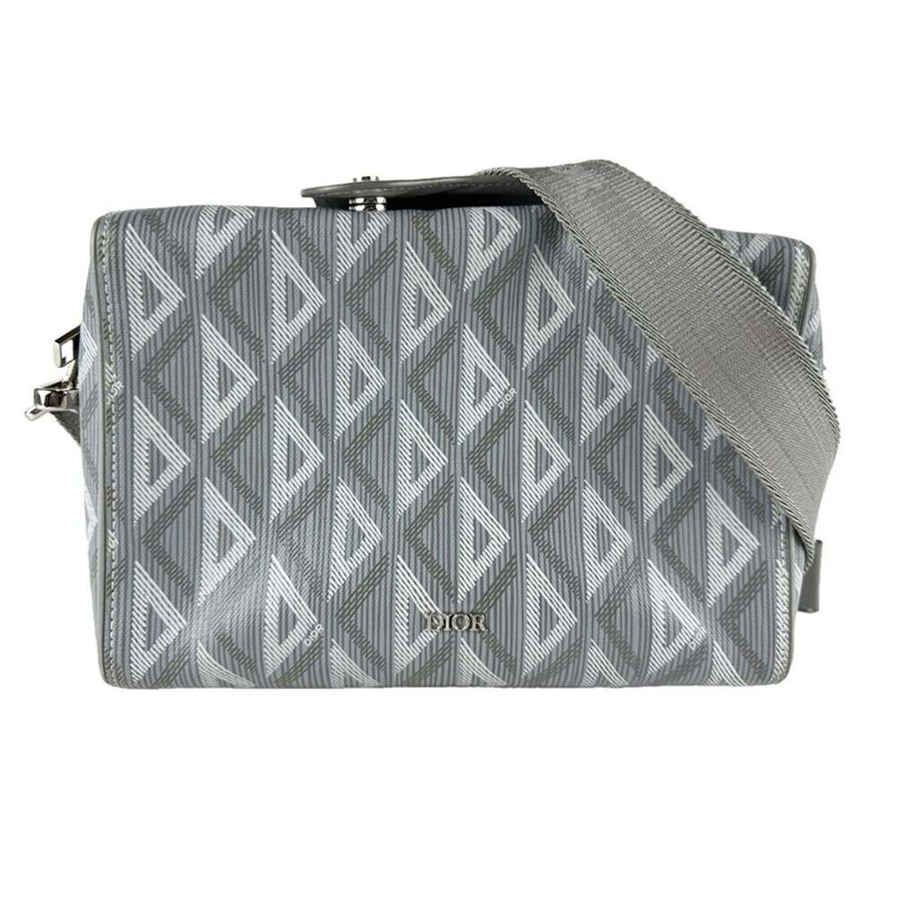 CHRISTIAN DIOR Gray Leather Shoulder Bag